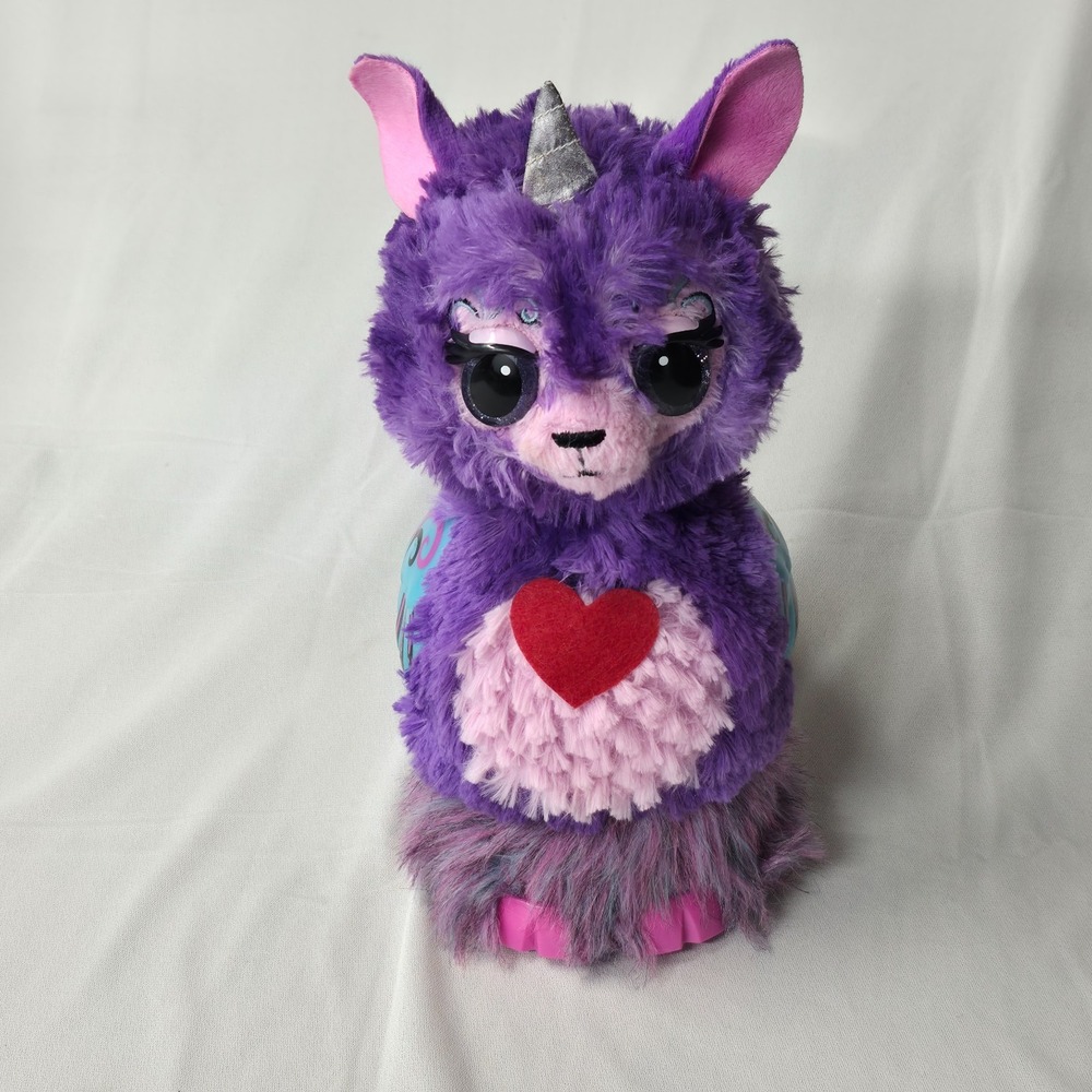 Hatchimals Llamacorn Interactive Purple Unicorn Llama 32" WORKS